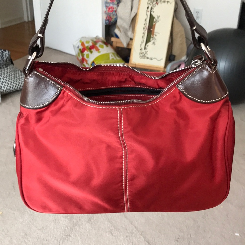 Dooney & Bourke red hobo nylon bag